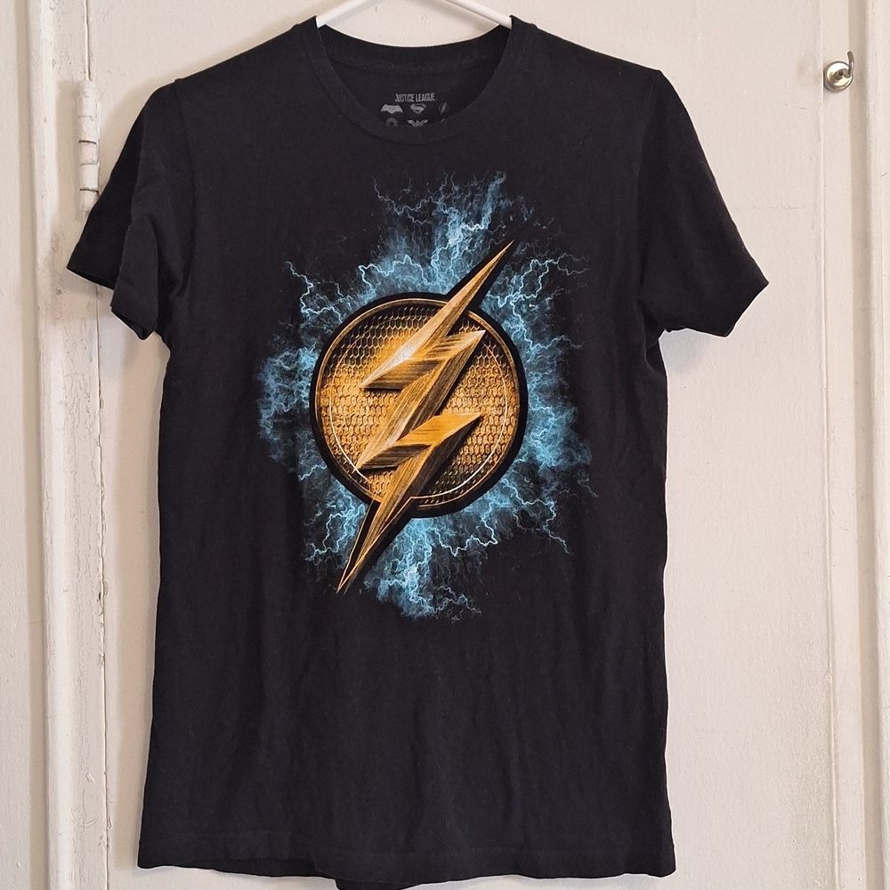 The Flash Black T-Shirt DC comic Lightning Bolt